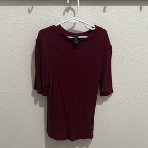 Forever 21 Deep Red Knit Top